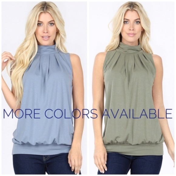 White High Neck Pleated Top - Picture 8 of 8